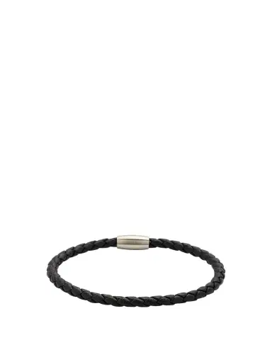 Jan Leslie Men's Magnetic Woven Leather Bracelet | Thumbnail 1