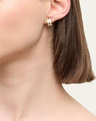 Jan Leslie Dash Rectangle Gemstone Huggie Earrings | Thumbnail 2
