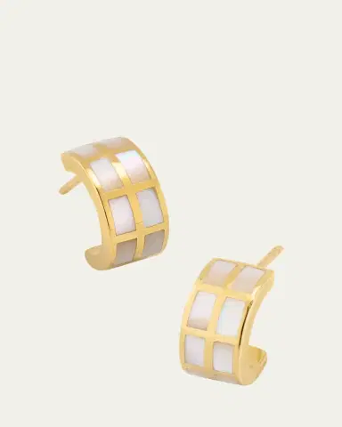 Jan Leslie Dash Rectangle Gemstone Huggie Earrings | Thumbnail 3