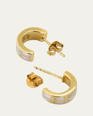 Jan Leslie Dash Rectangle Gemstone Huggie Earrings | Thumbnail 4
