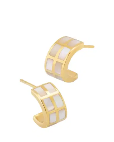 Jan Leslie Dash Rectangle Gemstone Huggie Earrings | Thumbnail 1
