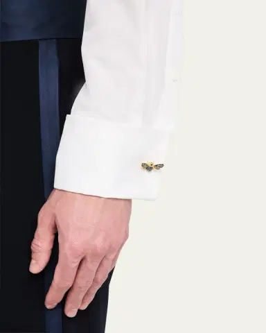 Jan Leslie Men's 18K Gold Vermeil and Enamel Bee Cufflinks | Thumbnail 2