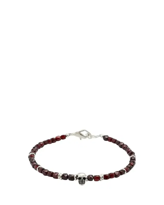 Jan Leslie Men's Gemstone Skull Beaded Bracelet