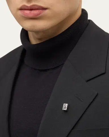 Jan Leslie Men's Sterling Silver Skull and Crossbones Lapel Pin | Thumbnail 2