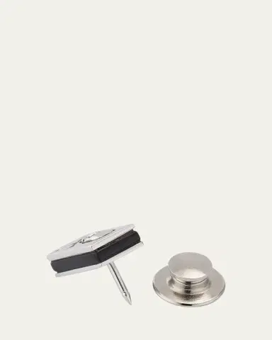 Jan Leslie Men's Sterling Silver Skull and Crossbones Lapel Pin | Thumbnail 4