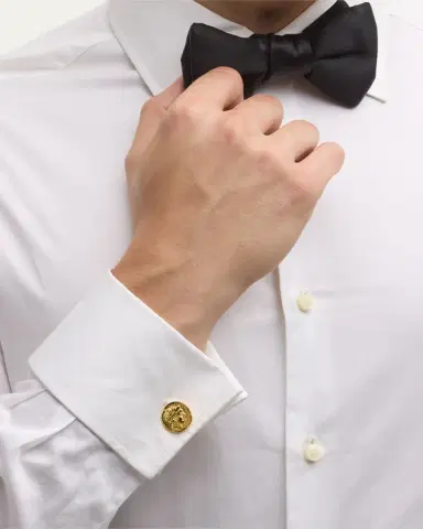 Jan Leslie Men's 18K Gold Vermeil Coin Cufflinks | Thumbnail 2