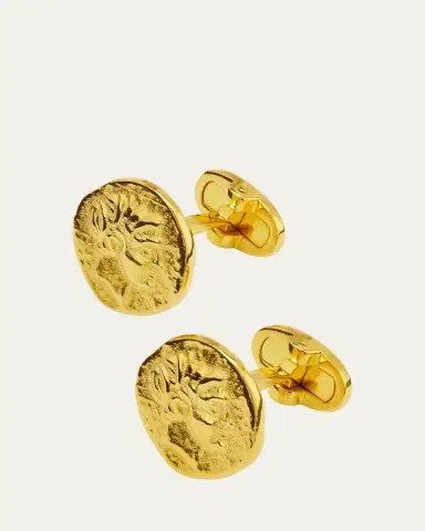 Jan Leslie Men's 18K Gold Vermeil Coin Cufflinks | Thumbnail 3