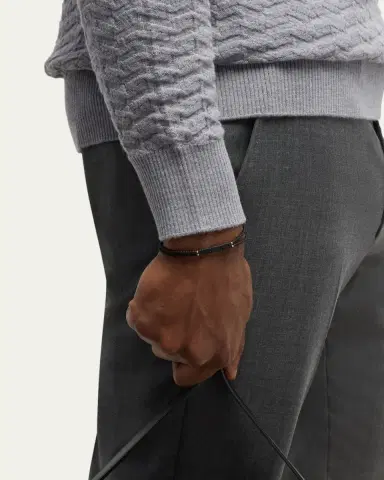 Jan Leslie Men's Glass Micro-Bead Pull Cord Bracelet | Thumbnail 5