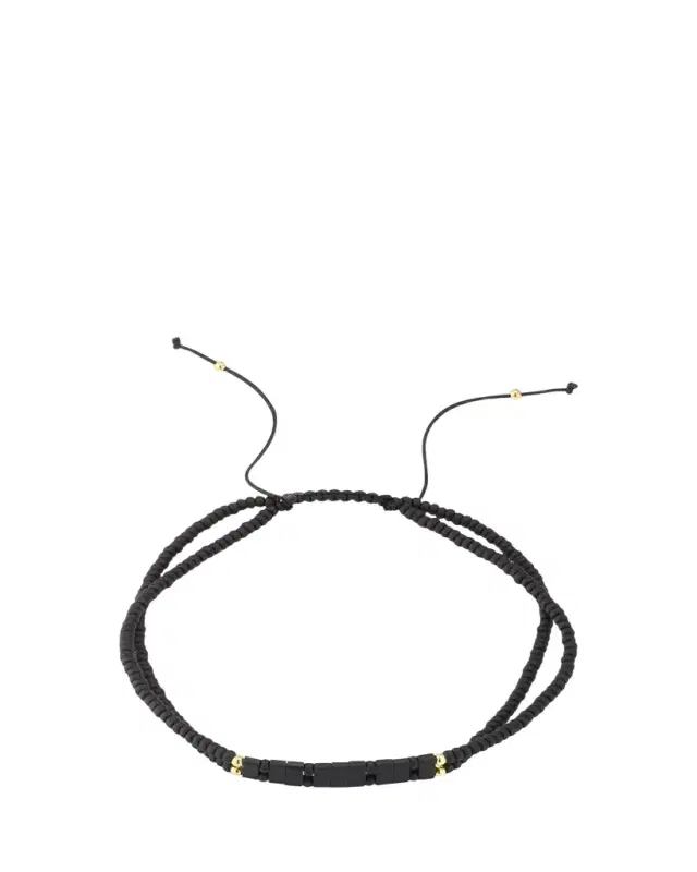 Jan Leslie Men's Glass Micro-Bead Pull Cord Bracelet