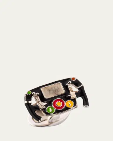 Jan Leslie Men's Race Car Dashboard Enamel and Sterling Silver Cufflinks | Thumbnail 3