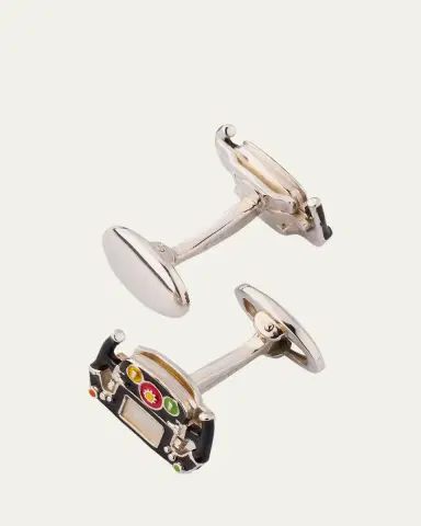 Jan Leslie Men's Race Car Dashboard Enamel and Sterling Silver Cufflinks | Thumbnail 4