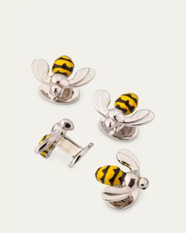 Jan Leslie Men's Sterling Silver Bee Tuxedo Stud Set | Thumbnail 4