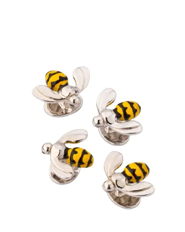 Jan Leslie Men's Sterling Silver Bee Tuxedo Stud Set