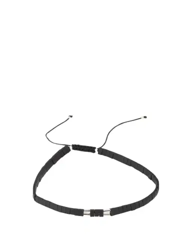 Jan Leslie Men's Sterling Silver and Chiclet Beaded Pull Cord Bracelet | Thumbnail 1