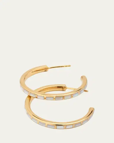 Jan Leslie Dash Rectangle Gemstone Hoop Earrings | Thumbnail 3 Jan Leslie Dash Rectangle Gemstone Hoop Earrings | Thumbnail 3