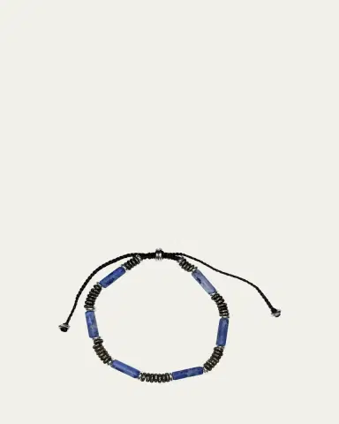 Jan Leslie Men's Cylinder Gemstone Beaded Bracelet | Thumbnail 2