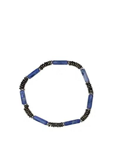 Jan Leslie Men's Cylinder Gemstone Beaded Bracelet | Thumbnail 1