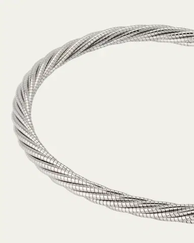 Jan Leslie Men's Adjustable Sterling Silver and Stainless Steel Twisted Cable Cuff Bracelet | Thumbnail 3
