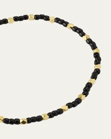 Jan Leslie Men's Gold-Tone Sterling Silver and Glass Beaded Pull Cord Bracelet | Thumbnail 3