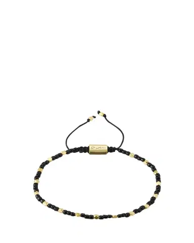 Jan Leslie Men's Gold-Tone Sterling Silver and Glass Beaded Pull Cord Bracelet | Thumbnail 1