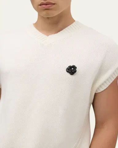 Jan Leslie Men's Matte Black Flower Lapel Pin | Thumbnail 5
