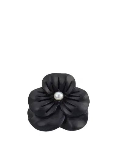 Jan Leslie Men's Matte Black Flower Lapel Pin | Thumbnail 1