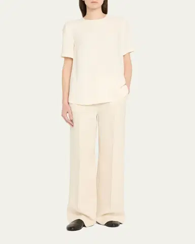 Brioni Camilla Wide Leg Silk Wool Trousers | Thumbnail 2