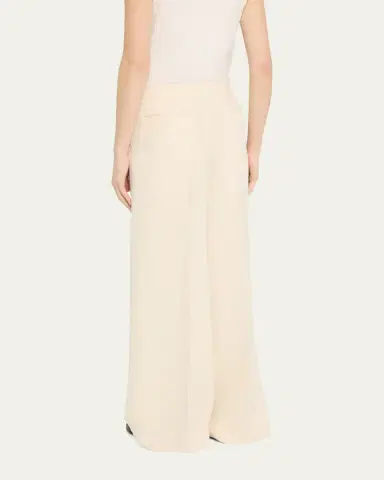 Brioni Camilla Wide Leg Silk Wool Trousers | Thumbnail 3