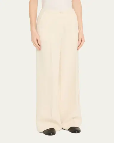 Brioni Camilla Wide Leg Silk Wool Trousers | Thumbnail 4