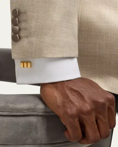 Jan Leslie Men's 18K Gold Vermeil Bullion Bar Cufflinks | Thumbnail 2