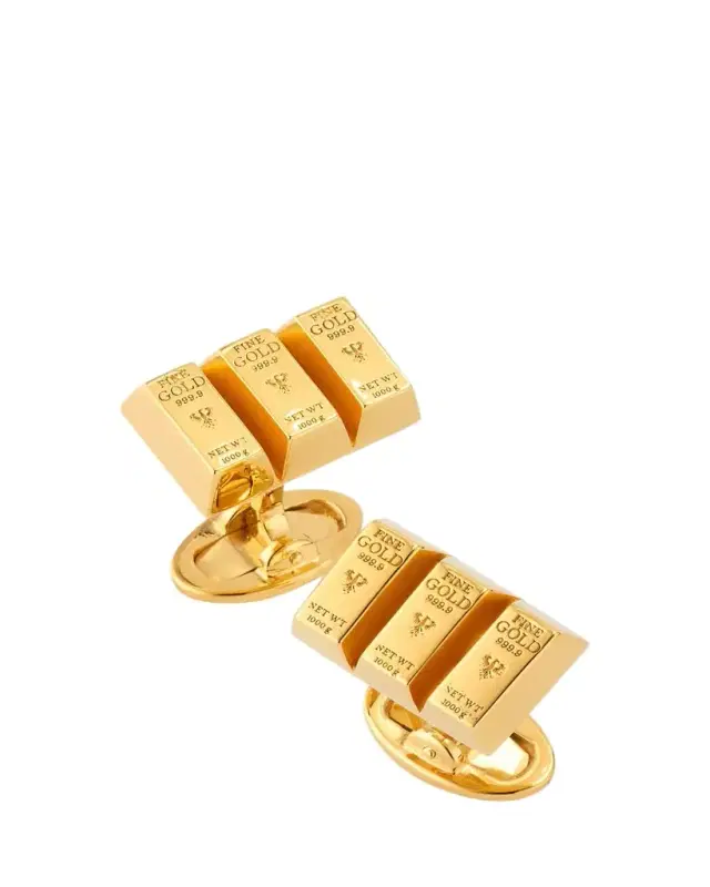 Jan Leslie Men's 18K Gold Vermeil Bullion Bar Cufflinks