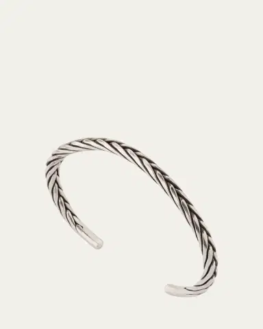 Jan Leslie Men's Twist Rope Sterling Silver Cuff Bracelet | Thumbnail 3