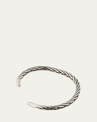 Jan Leslie Men's Twist Rope Sterling Silver Cuff Bracelet | Thumbnail 4