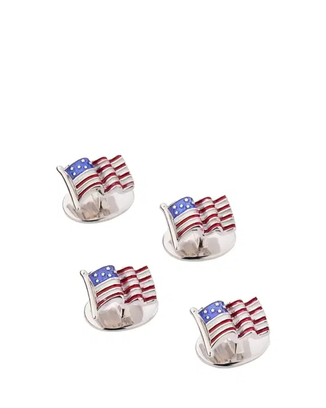 Jan Leslie Men's American Flag Tuxedo Studs