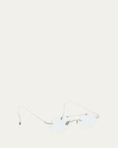Thom Browne Men's Rimless Titanium Aviator Eyeglasses | Thumbnail 3 Thom Browne Men's Rimless Titanium Aviator Eyeglasses | Thumbnail 3