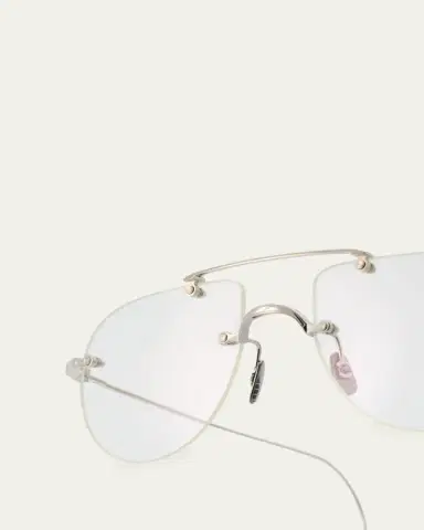Thom Browne Men's Rimless Titanium Aviator Eyeglasses | Thumbnail 4 Thom Browne Men's Rimless Titanium Aviator Eyeglasses | Thumbnail 4