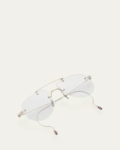 Thom Browne Men's Rimless Titanium Aviator Eyeglasses | Thumbnail 5 Thom Browne Men's Rimless Titanium Aviator Eyeglasses | Thumbnail 5