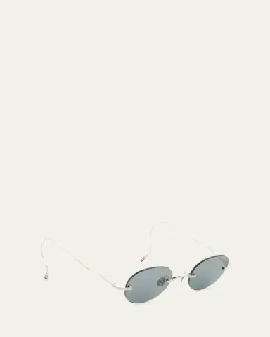 Thom Browne Men's Rimless Titanium Round Sunglasses | Thumbnail 3 Thom Browne Men's Rimless Titanium Round Sunglasses | Thumbnail 3