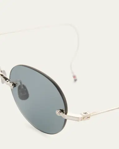 Thom Browne Men's Rimless Titanium Round Sunglasses | Thumbnail 4 Thom Browne Men's Rimless Titanium Round Sunglasses | Thumbnail 4