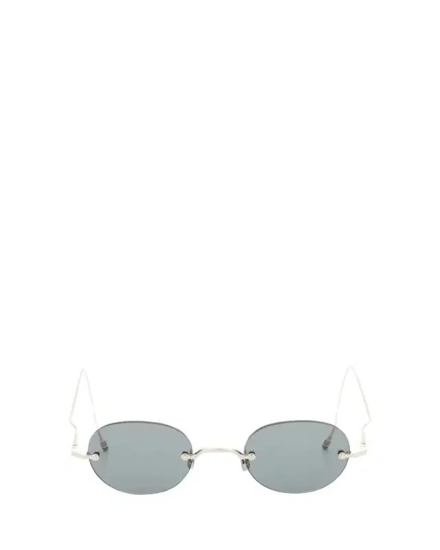 Men's Rimless Titanium Round Sunglasses