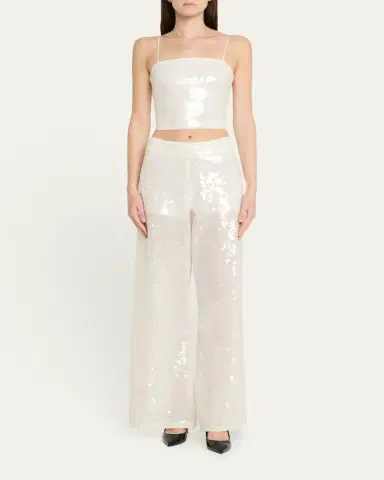 ALICE + OLIVIA Athena Sequined Wide-Leg Pants | Thumbnail 2