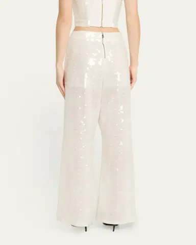 ALICE + OLIVIA Athena Sequined Wide-Leg Pants | Thumbnail 3