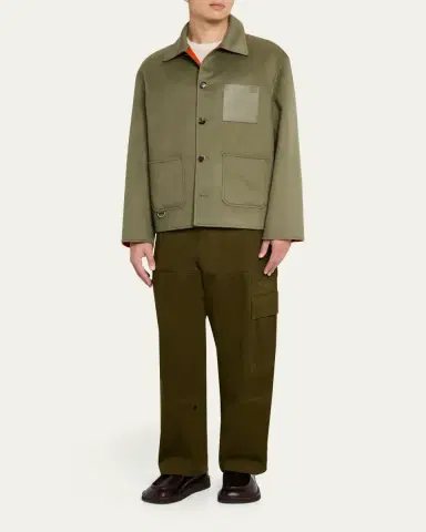 Loewe Men's Wool-Cashmere Shirt Jacket | Thumbnail 2
