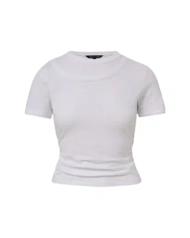 Veronica Beard Damian Layered Short-Sleeve Knit Top | Thumbnail 1