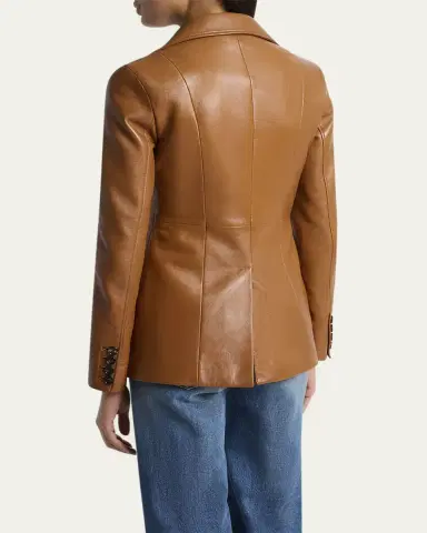 Chloé Slouch Leather Belted Single-Breasted Jacket | Thumbnail 3 Chloé Slouch Leather Belted Single-Breasted Jacket | Thumbnail 3