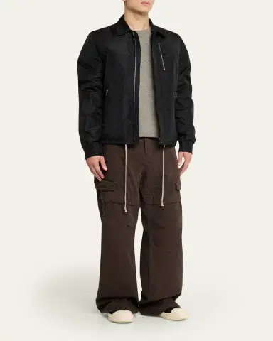 DRKSHDW RICK OWENS Men's Nylon Hidden-Zip Front Shirt Jacket | Thumbnail 2 DRKSHDW RICK OWENS Men's Nylon Hidden-Zip Front Shirt Jacket | Thumbnail 2