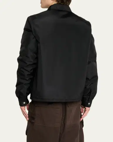 DRKSHDW RICK OWENS Men's Nylon Hidden-Zip Front Shirt Jacket | Thumbnail 3 DRKSHDW RICK OWENS Men's Nylon Hidden-Zip Front Shirt Jacket | Thumbnail 3