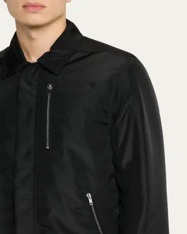 DRKSHDW RICK OWENS Men's Nylon Hidden-Zip Front Shirt Jacket | Thumbnail 5 DRKSHDW RICK OWENS Men's Nylon Hidden-Zip Front Shirt Jacket | Thumbnail 5