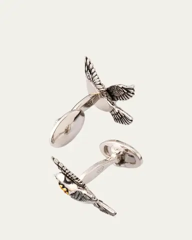 Jan Leslie Men's Peace Dove Sterling Silver Cufflinks | Thumbnail 4