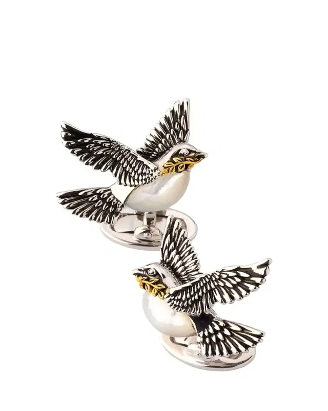 Jan Leslie Men's Peace Dove Sterling Silver Cufflinks